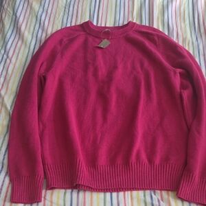 J. Crew Vibrant Pink Crewneck Sweater